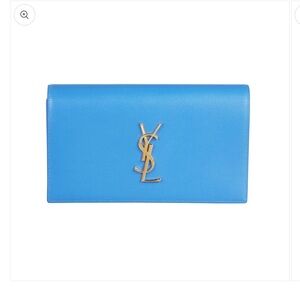 SAINT LAURENT SKY BLUE CLASSIC KATE MONOGRAM CLUTCH